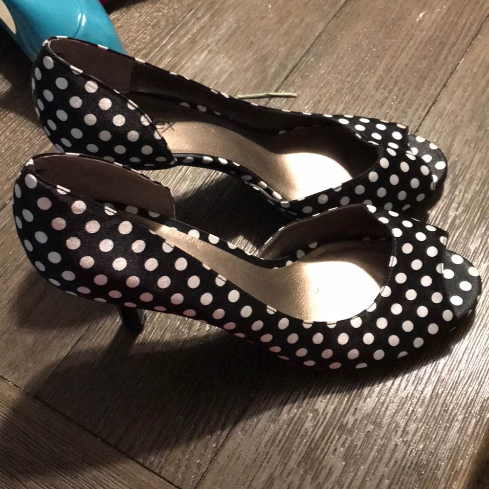 Black and white heels